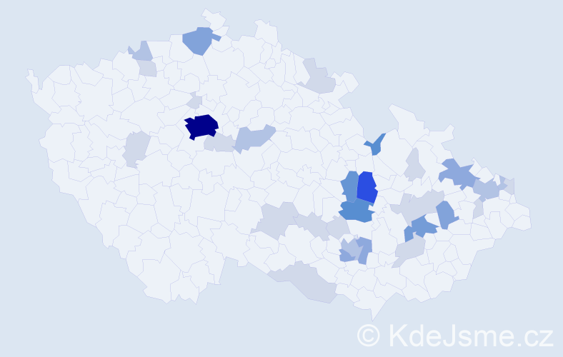 Příjmení: 'Kubitová', počet výskytů 89 v celé ČR