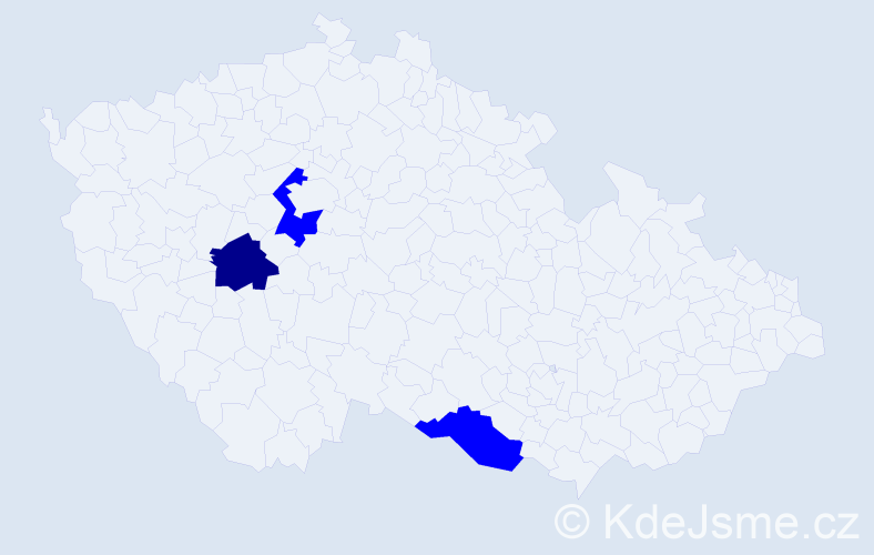 Příjmení: 'Tatič', počet výskytů 4 v celé ČR