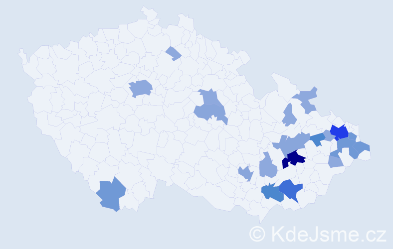 Příjmení: 'Valčuha', počet výskytů 57 v celé ČR
