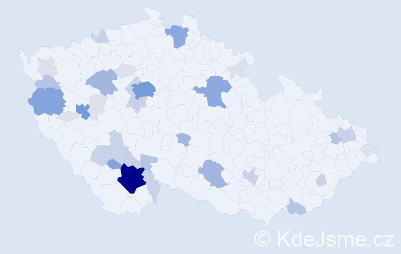 Příjmení: 'Čečková', počet výskytů 122 v celé ČR