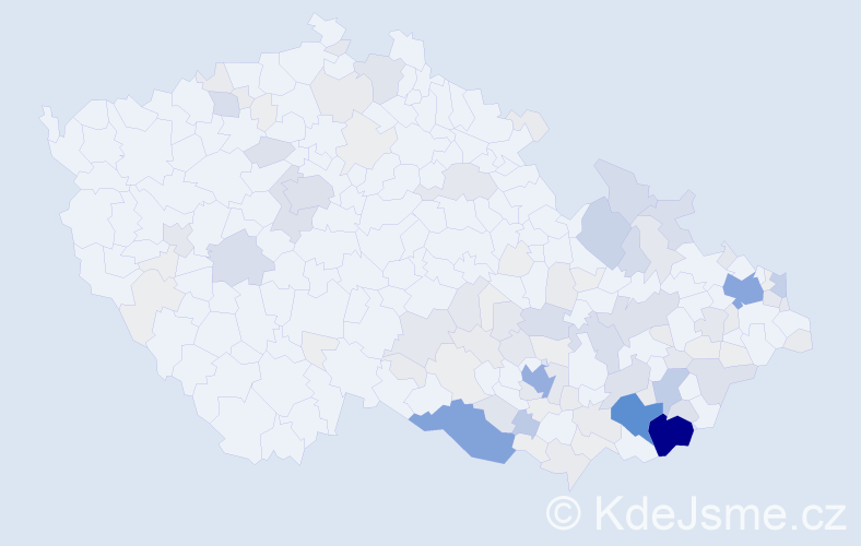 Příjmení: 'Kročilová', počet výskytů 478 v celé ČR