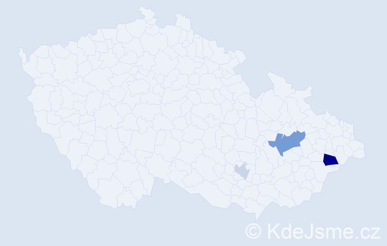 Příjmení: 'Ekmajer', počet výskytů 5 v celé ČR