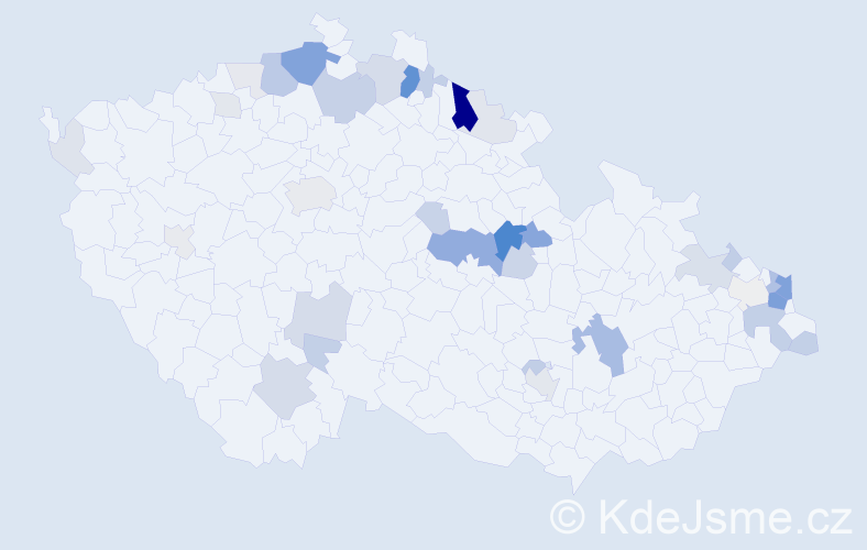 Příjmení: 'Petik', počet výskytů 124 v celé ČR