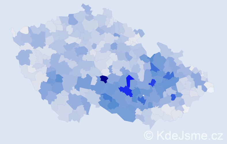 Příjmení: 'Krejčí', počet výskytů 12016 v celé ČR