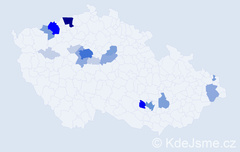Příjmení: 'Limbergová', počet výskytů 61 v celé ČR