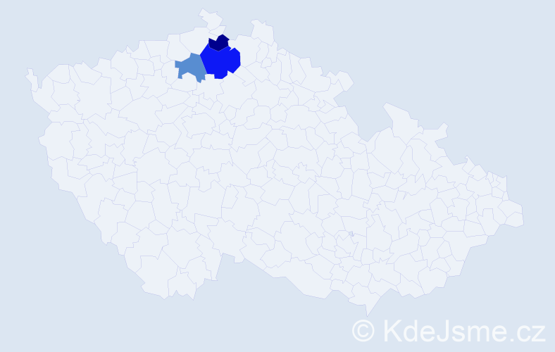 Příjmení: 'Tanderová', počet výskytů 4 v celé ČR