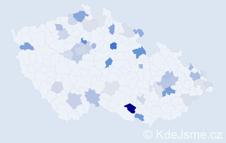 Příjmení: 'Jusková', počet výskytů 105 v celé ČR