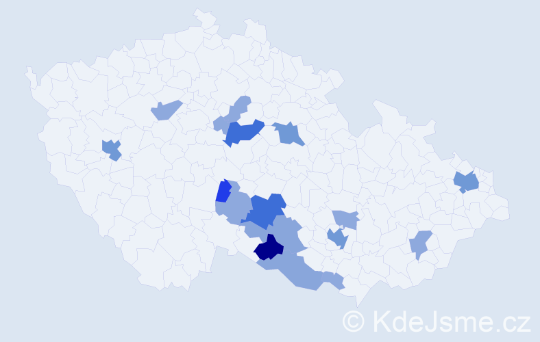 Příjmení: 'Puchnerová', počet výskytů 50 v celé ČR