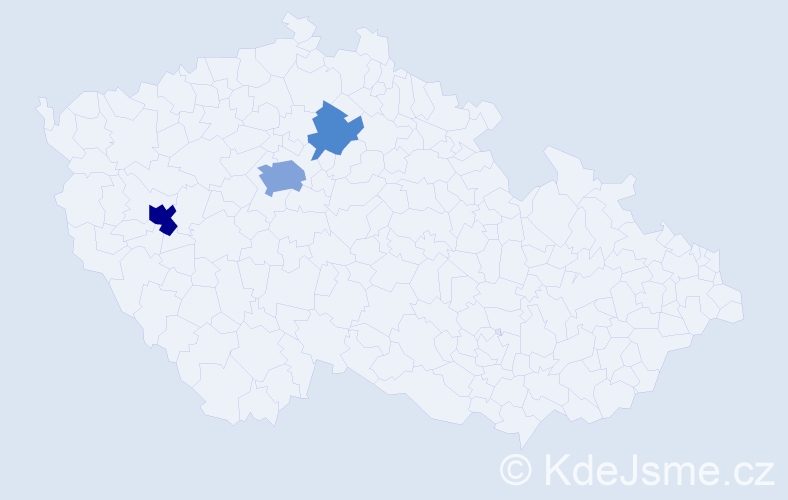 Příjmení: 'Gostev', počet výskytů 8 v celé ČR