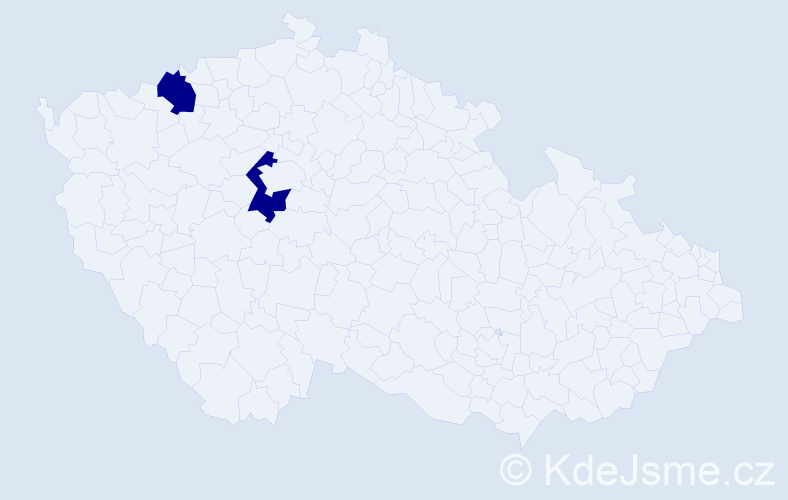 Příjmení: 'Kutera', počet výskytů 2 v celé ČR