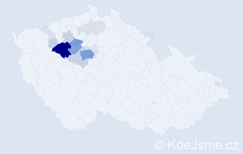 Příjmení: 'Čečrdlová', počet výskytů 58 v celé ČR