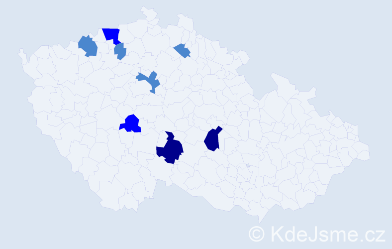 Příjmení: 'Weidemann', počet výskytů 14 v celé ČR