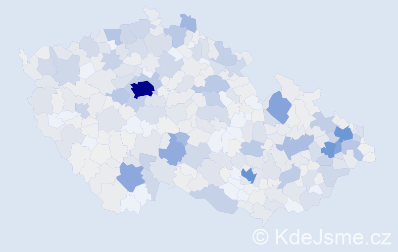 Příjmení: 'David', počet výskytů 3044 v celé ČR
