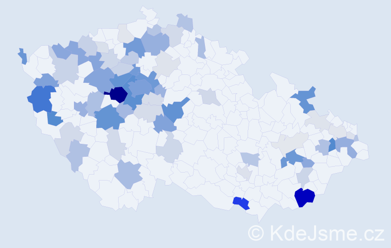 Příjmení: 'Manda', počet výskytů 256 v celé ČR