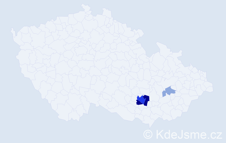 Příjmení: 'Čandrlová', počet výskytů 16 v celé ČR