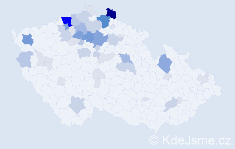 Příjmení: 'Bariová', počet výskytů 156 v celé ČR