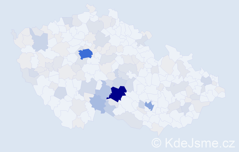 Příjmení: 'Duba', počet výskytů 467 v celé ČR