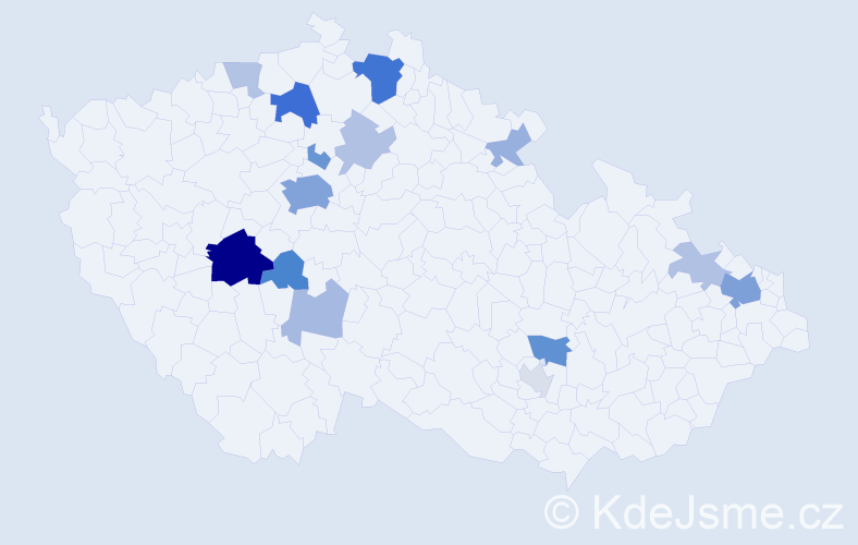 Příjmení: 'Kiršnerová', počet výskytů 44 v celé ČR