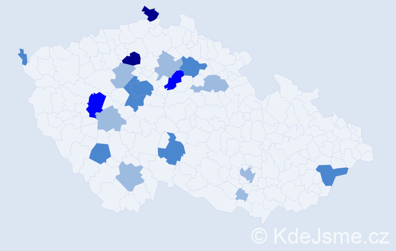 Příjmení: 'Mäsiar', počet výskytů 36 v celé ČR