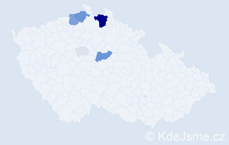 Příjmení: 'Bělohorská', počet výskytů 8 v celé ČR