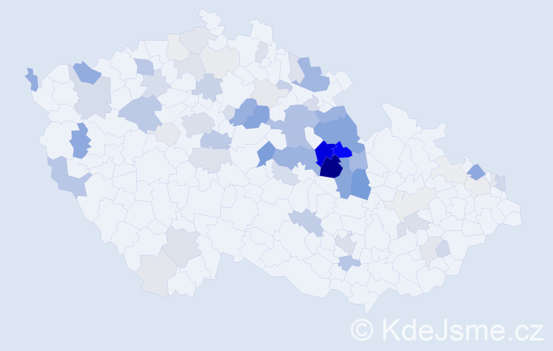 Příjmení: 'Kroulík', počet výskytů 294 v celé ČR