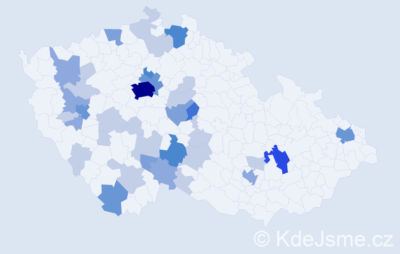 Příjmení: 'Bruner', počet výskytů 93 v celé ČR