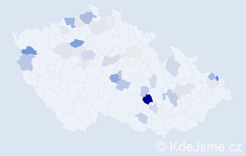 Příjmení: 'Babičková', počet výskytů 102 v celé ČR