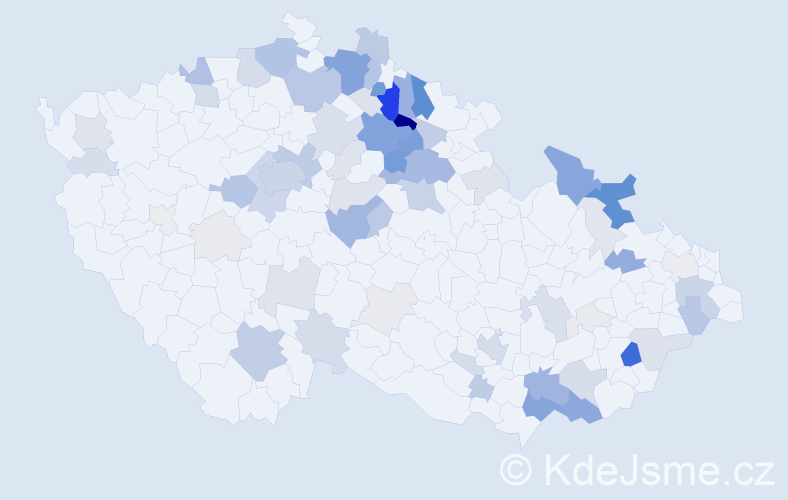 Příjmení: 'Kmínek', počet výskytů 297 v celé ČR
