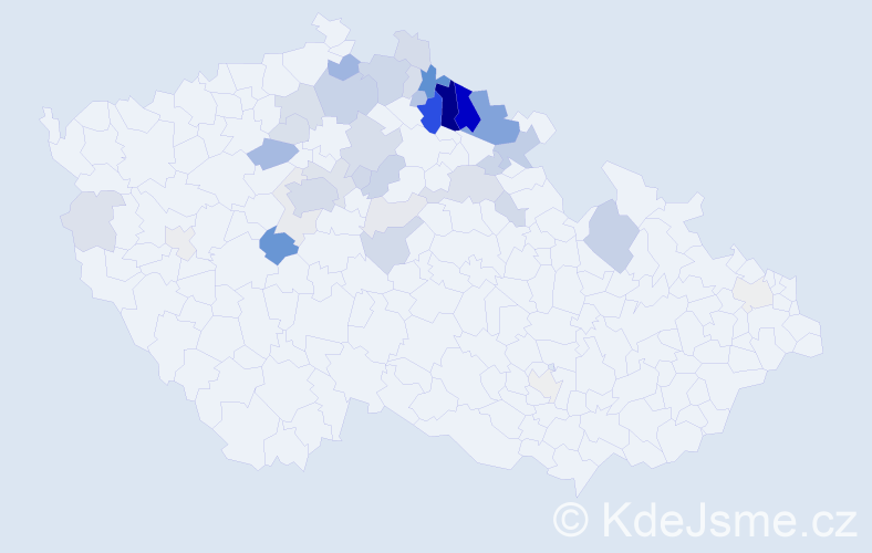 Příjmení: 'Bachtíková', počet výskytů 143 v celé ČR