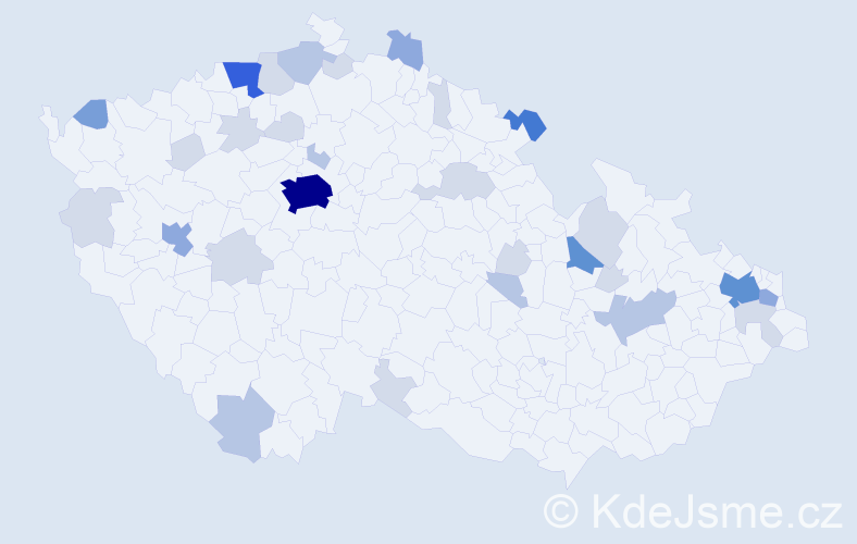 Příjmení: 'Baníková', počet výskytů 88 v celé ČR