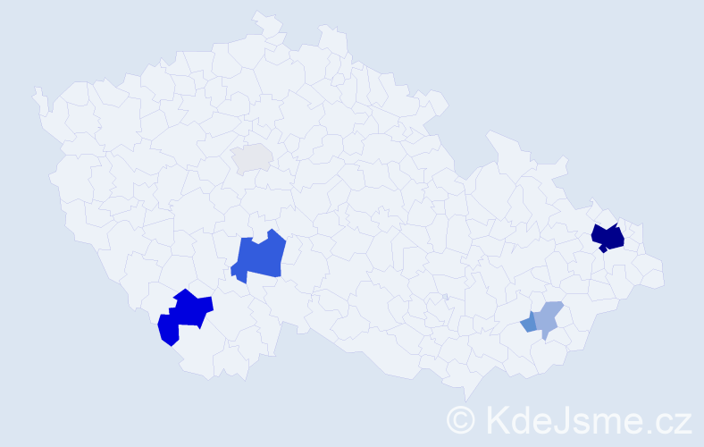 Příjmení: 'Rajča', počet výskytů 22 v celé ČR