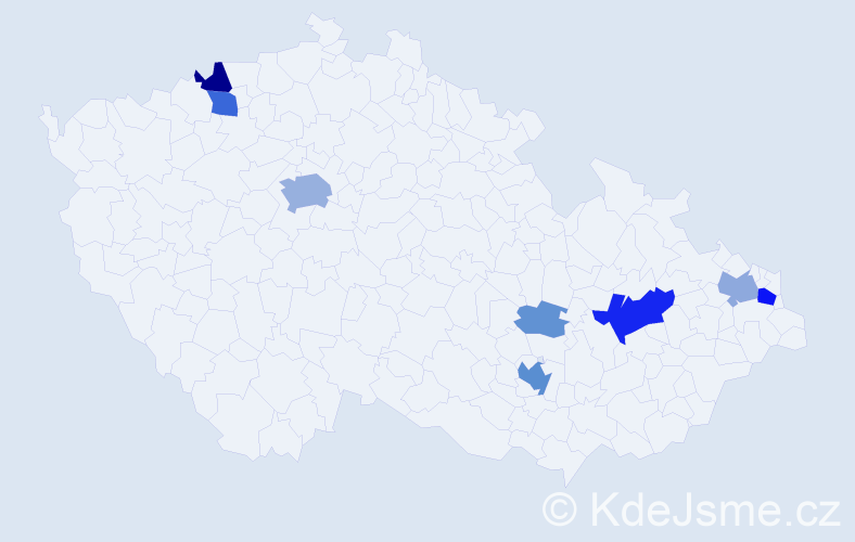 Příjmení: 'Heinc', počet výskytů 25 v celé ČR