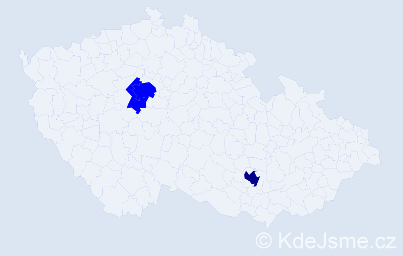 Příjmení: 'Kozinka', počet výskytů 4 v celé ČR