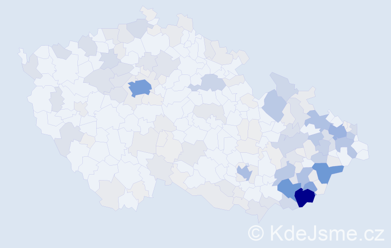 Příjmení: 'Mikulec', počet výskytů 683 v celé ČR