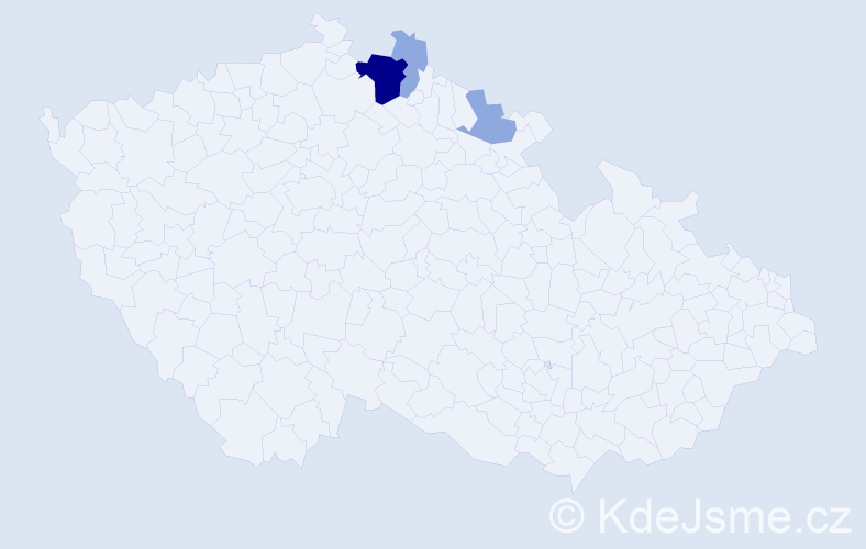 Příjmení: 'Klareová', počet výskytů 9 v celé ČR