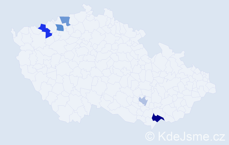 Příjmení: 'Kurtaničová', počet výskytů 6 v celé ČR