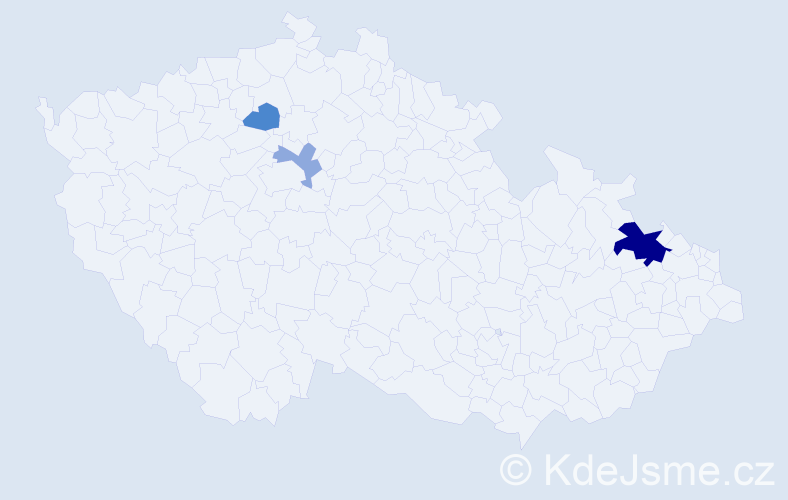 Příjmení: 'Ahmeti', počet výskytů 11 v celé ČR