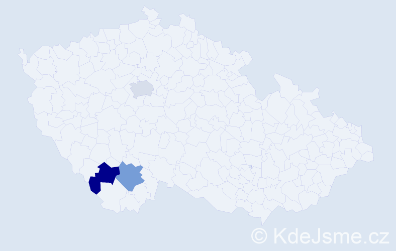 Příjmení: 'Rybarčák', počet výskytů 3 v celé ČR