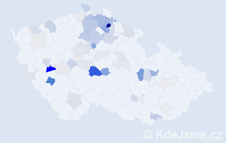 Příjmení: 'Fotr', počet výskytů 134 v celé ČR