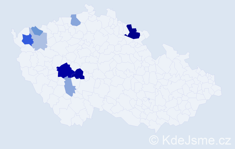 Příjmení: 'Humňalová', počet výskytů 23 v celé ČR