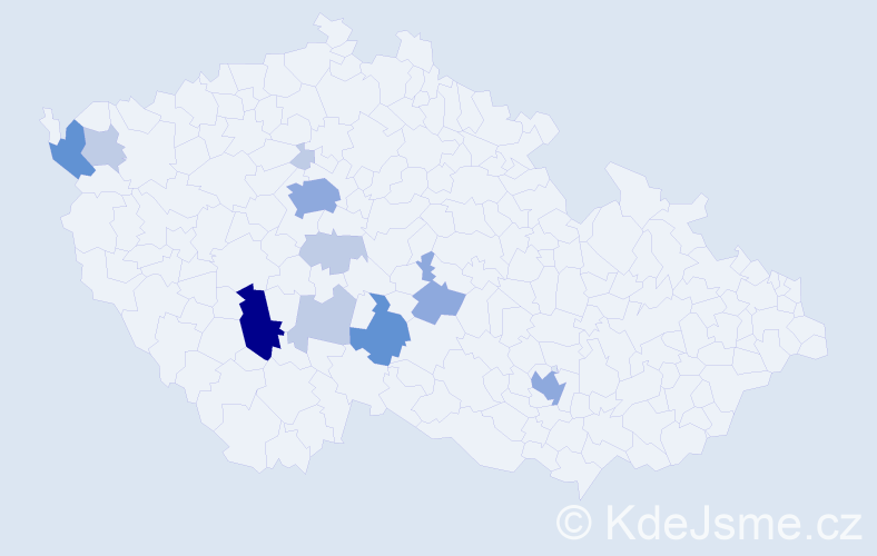Příjmení: 'Račanová', počet výskytů 28 v celé ČR