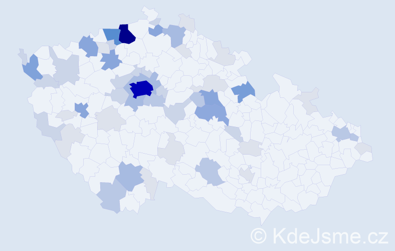 Příjmení: 'Eisnerová', počet výskytů 188 v celé ČR