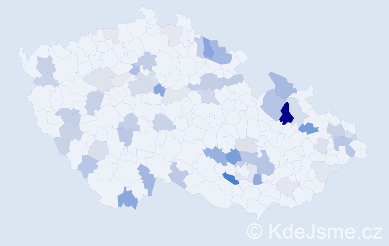 Příjmení: 'Jacko', počet výskytů 130 v celé ČR