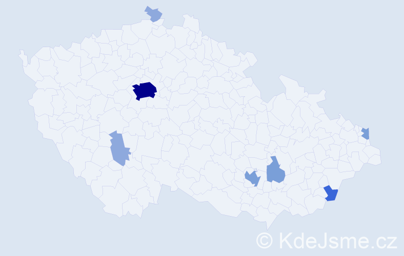 Příjmení: 'Crkoň', počet výskytů 19 v celé ČR