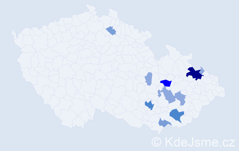 Příjmení: 'Resslerová', počet výskytů 27 v celé ČR