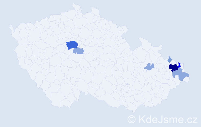 Příjmení: 'Matlak', počet výskytů 23 v celé ČR