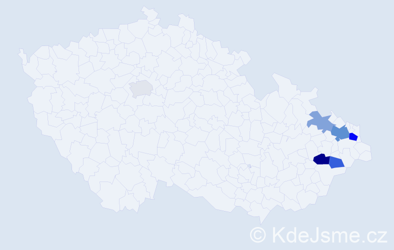 Příjmení: 'Divák', počet výskytů 12 v celé ČR