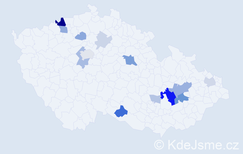 Příjmení: 'Francírek', počet výskytů 40 v celé ČR