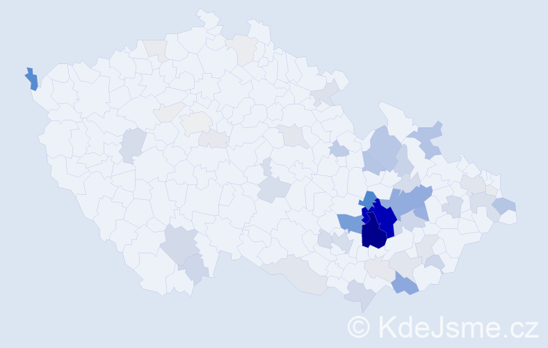 Příjmení: 'Crhonková', počet výskytů 219 v celé ČR