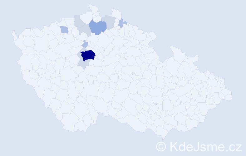 Příjmení: 'Sibřinová', počet výskytů 28 v celé ČR